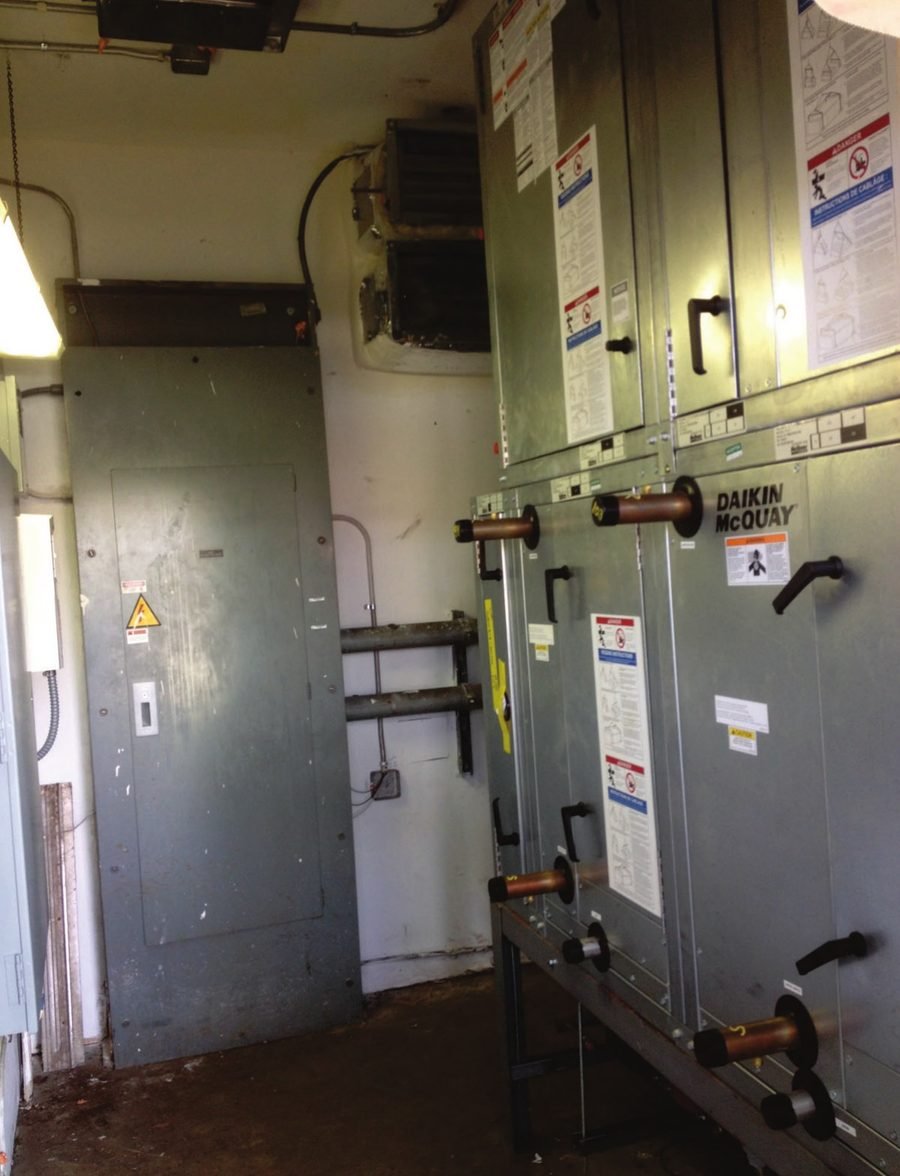 Chapter house TRICOIL air handler in its equipment room